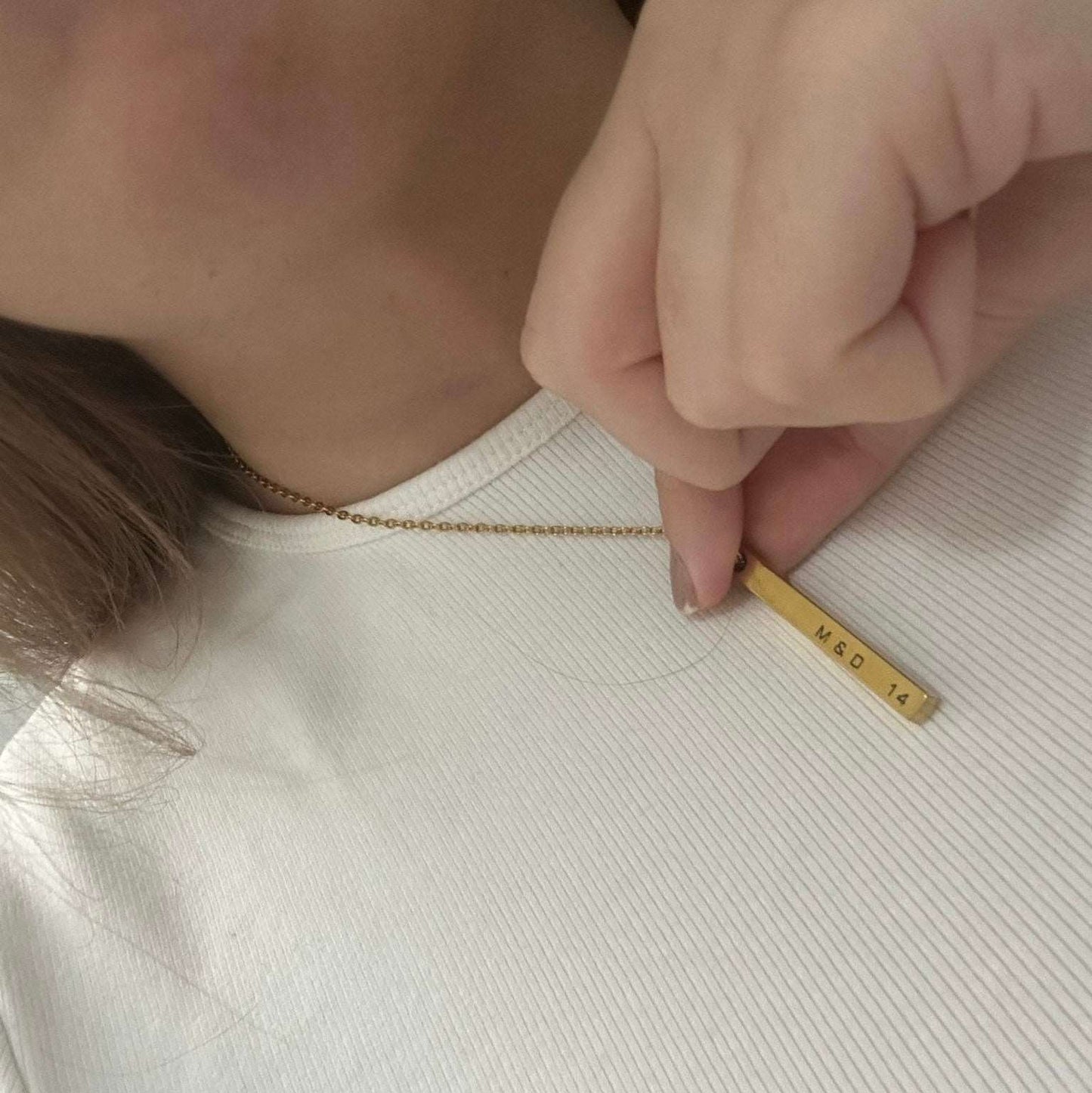 Get trendy with Sligo Necklace - Vertical Engraved Bar - Vertical bar available at Alma Ireland. Grab yours for €29.99 today!